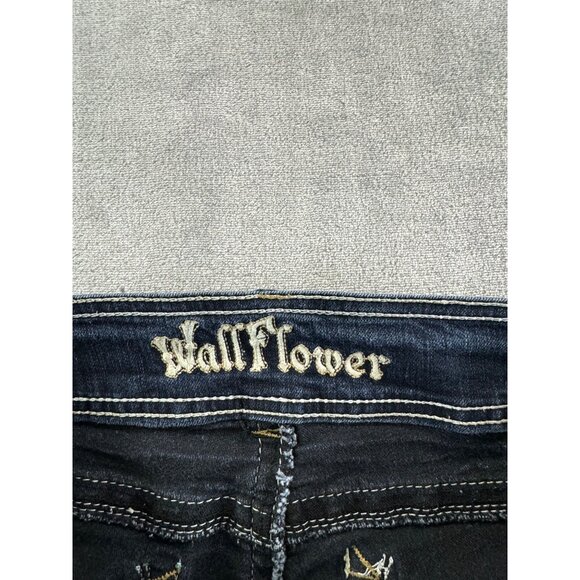 Wallflower womens pants size 11 blue denim distressed jeans pre owned - Picture 9 of 16